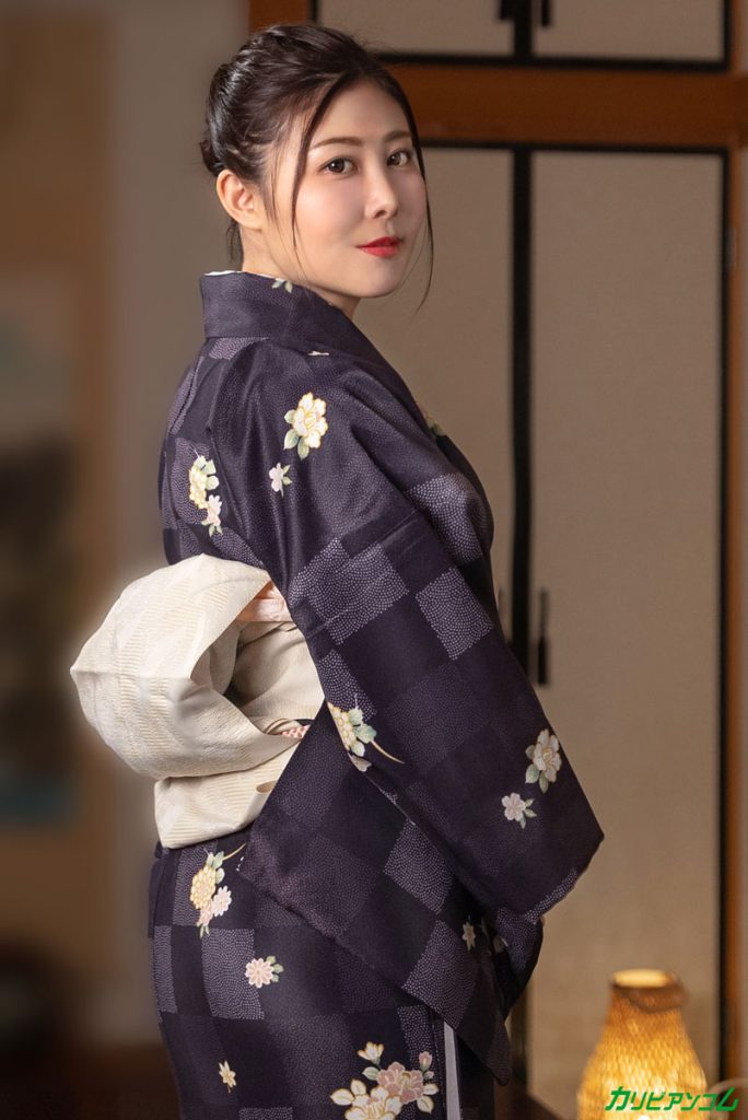 着物姿の今田美玲ちゃんが旅館女将として登場するカリビアンコム作品紹介画像